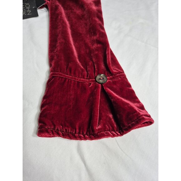 John Mark Women's Shirt Top Size S Red Long Sleeve Relaxed Fit Velvet Wired (16) - Picture 3 of 12